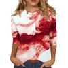 Women's Fashion Casual Three-quarter Sleeve Halloween Printed Round Neck Top