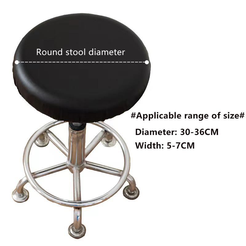 1PC Waterproof Round Stool Cover Pu Leather Elastic Bar Stool Covers All Inclusive Rotating Chair Slipcover Home Hotel Decor