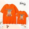 2026 Year of the Horse Red Cotton Family Outfit: Parent-Child Short-Sleeve T-Shirts for Three or Four