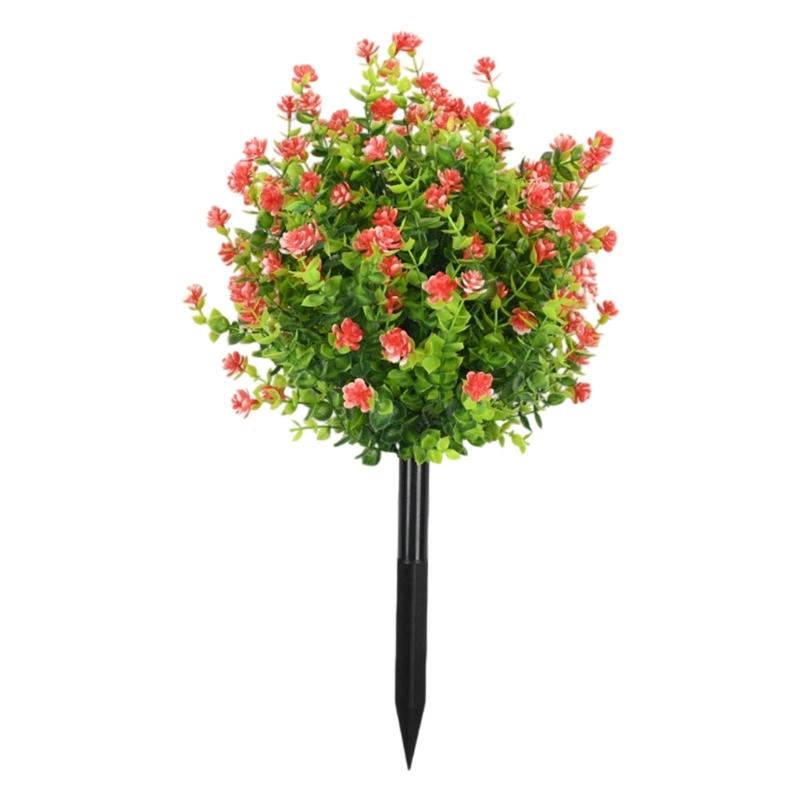 Realistic Artificial Eucalyptuses Leaves Ground Stakes For Outdoor Garden Decoration With Weather Resistant Plastic And Soft Rubber