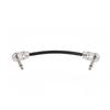 15cm/ 6in 30cm Guitar Effect Pedal Instrument Patch Cable 1/4" Silver Right-angle Plug Black PVC Jacket, 6-Pack