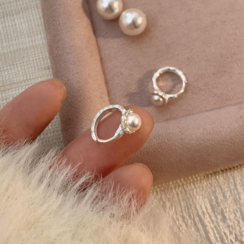 925 Silver Drop Earrings Hoop Pearl Leaf Vintage Irregular For Women Girl Gift Fashion Jewelry Dropship