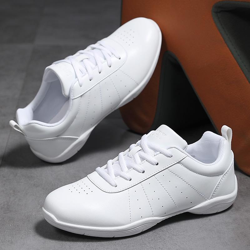 White Unisex Aerobics & Cheerleading Training Shoes - Competition Fitness Dance Footwear cm bianco