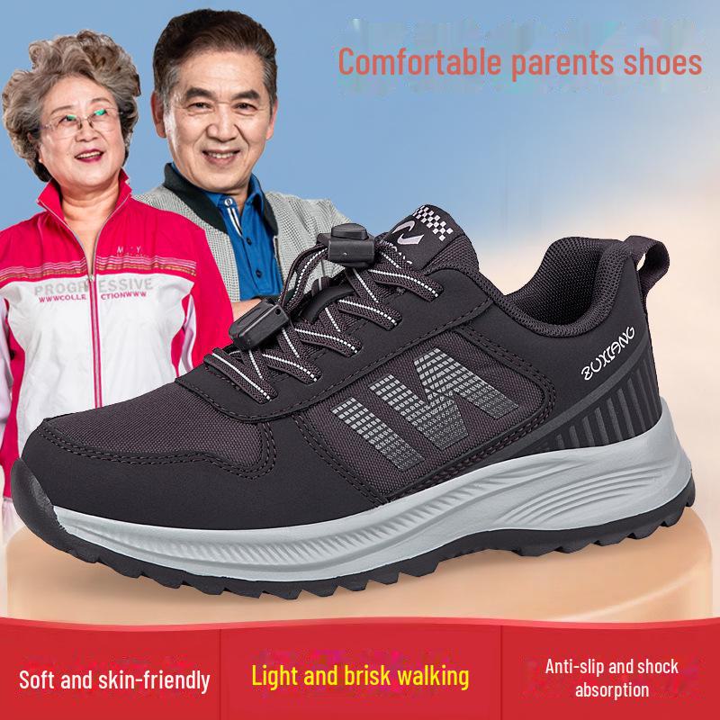 Zhang Kaili Męskie buty antypoślizgowe z miękką podeszwą - Jesień/Zima do chodzenia i noszenia na co dzień dla osób w średnim wieku i starszych