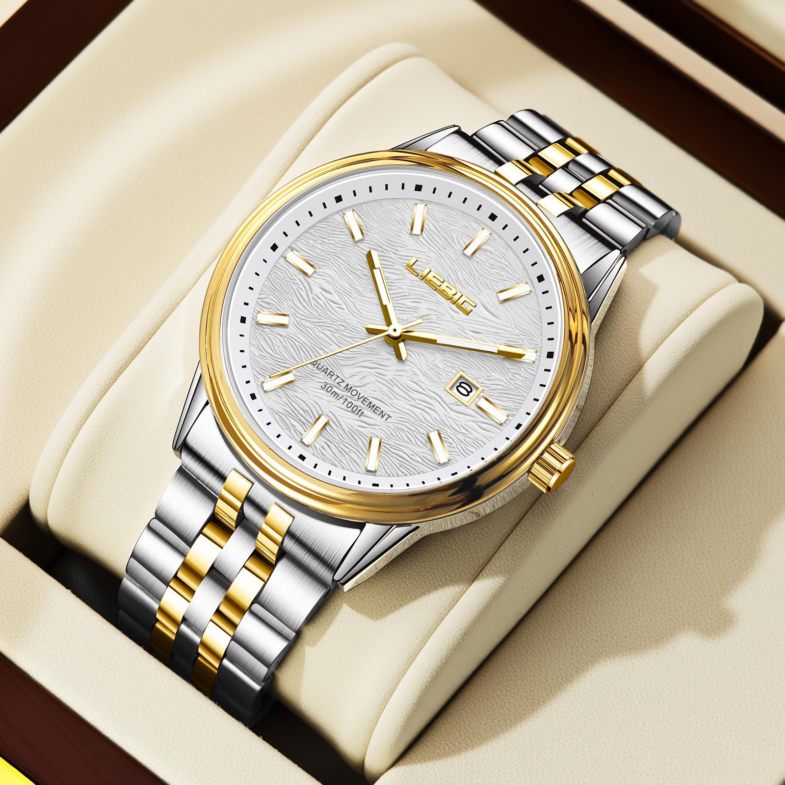 

SKMEI X LIEBIG Luxury Quartz Watches for Men Women Fashion Outdoor Display Date Time Sports Waterproof Wristwatches L1060 золотой