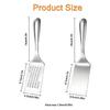 Small Stainless Steel Barbecue Turner Set, 2 Piece Metal Cooking Spatulas for Grill and Stovetop Use, Smooth Turner Tool for Steak, Fish, Vegetable