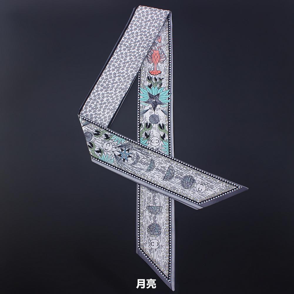 Tarot Card Series Double-layer Double-sided Printing Women's Versatile Ribbon Tied Bag Scarf Small Scarf Wholesale