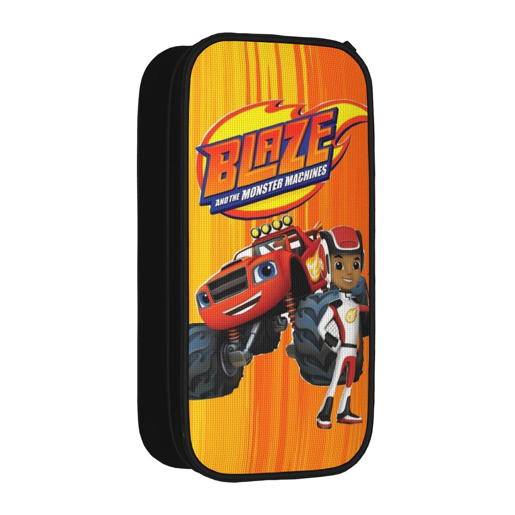 Large Pen Box Blaze and the Monster Machines Merch Double Layer Pencilcase Girl Makeup Bags Amazing Gift
