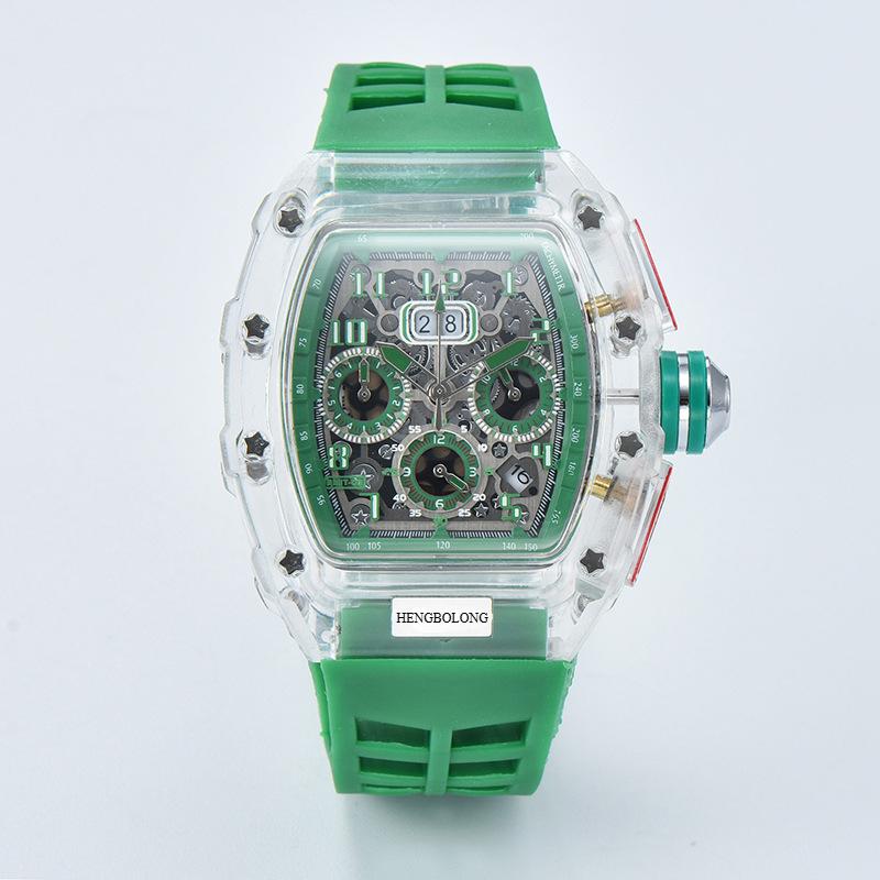 2025new Spot, Six-pin Multi-functional Running Second Engraving Hollow Quartz Watch, Unisex Watch