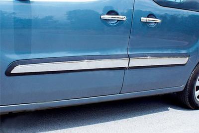 Moldura da porta (4 peças, inoxidável) OmsaLine - aço inoxidável italiano para Peugeot Partner Tepee 2008-2018