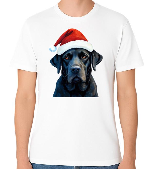 

Black Labrador Santa Hat Unisex T-Shirt Merry Xmas Men Ladies Top Christmas Tee 5XL різнокольоровий