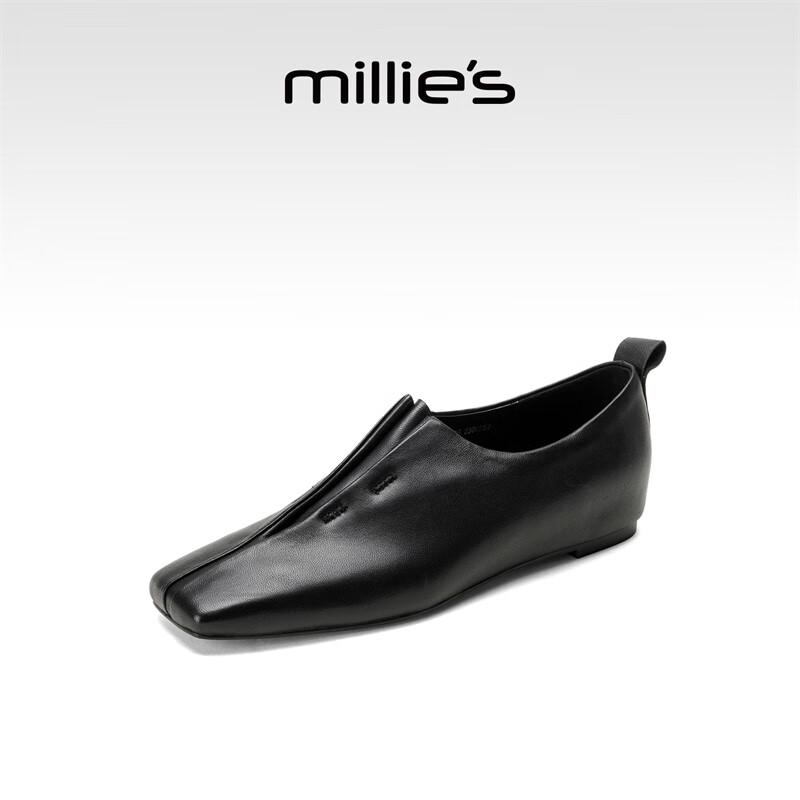 Millies Women s Fashion Square Toe Sheepskin Slip-on Loafers EU 38