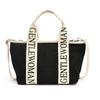 Niche canvas handbag tote bag letter print shoulder bag