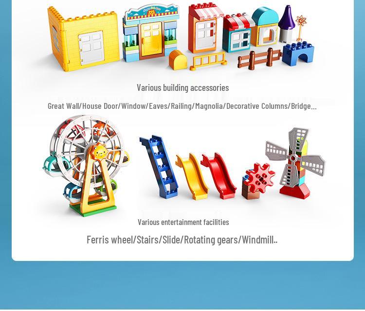 Rotating Windmill & Ferris Wheel Building Blocks Toy for Kids