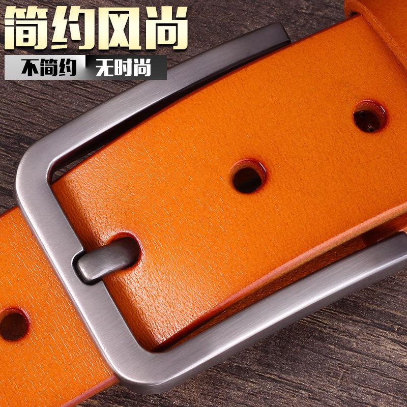 Men'S Belt Pure Cowhide Pin Buckle Belt Leather Belt High-Quality Cowhide Casual