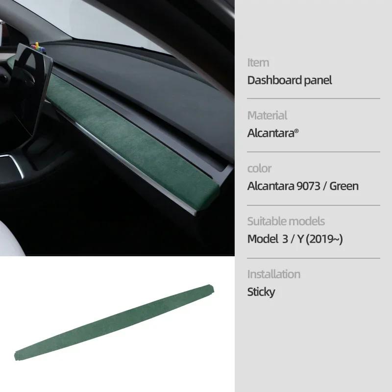 Betterhumz For Tesla Model 3 Y     Car Dashboard Trim Sticker Door Panel Made of Alcantara Tuning Accessories