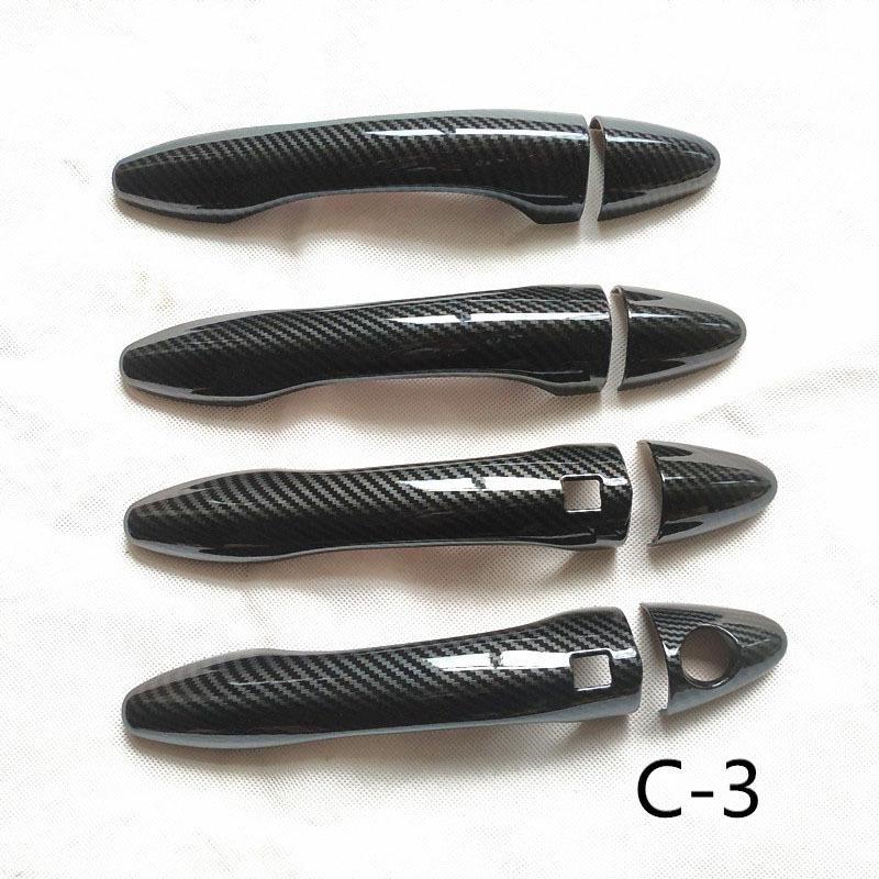 Door Handle Plastic Cover Trim Handles Covers for Kia Optima K5 TF MK3 2012 2013 2014 Car Accessories Imitation Carbon Fiber