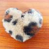 Leopard Print Imitation Rabbit Fur Heart Pendant - Car Accessory, Keychain, Bag Charm, DIY Jewelry