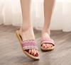 New linen slippers women's summer indoor wooden floor couple home non-slip thick bottom home cool slippers men