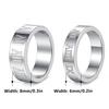 Trendy Men's Titanium Steel Roman Numerals Ring - Non-fading Vacuum Plated Jewelry.