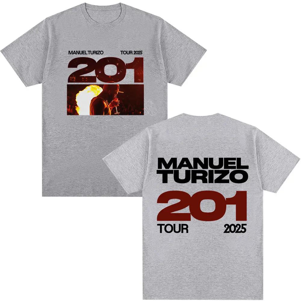 Rapper Manuel Turizo 201 Album Graphic Merch T Shirts Men Women Clothing Casual Oversized Tshirt Hip Hop Rock Short Sleeve Tees