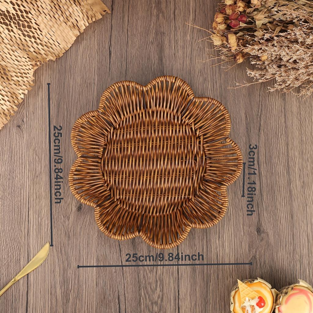 3er-Set handgeflochtene Rattan-Aufbewahrungskörbe, Multifunktionaler Organizer für Wohnzimmer und Schlafzimmer, Stilvolle Utility-Körbe