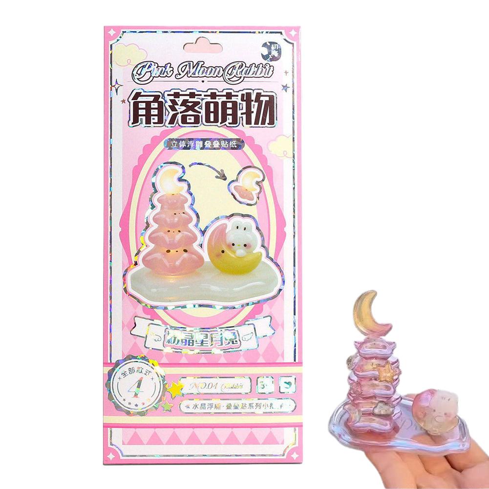 3D Crystal Stacking Stickers Children s Toys Exchange Stickers Cute Relief Stickers School Office Supplies Stationery