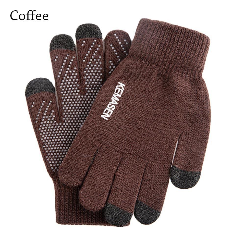 Warm Touch Screen Mitten Thicken Non-slip Gloves Fashion Knitted Gloves  Men Women