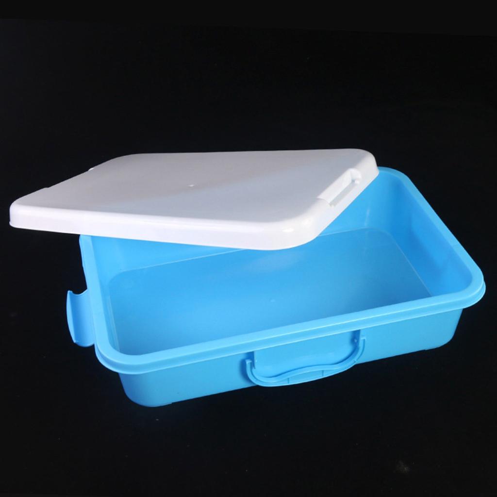 Stackable Plastic Sand Tray Set With Lids Stickers Portable Sensory Bin For Kids Art Crafts Storage Blue Green Pink