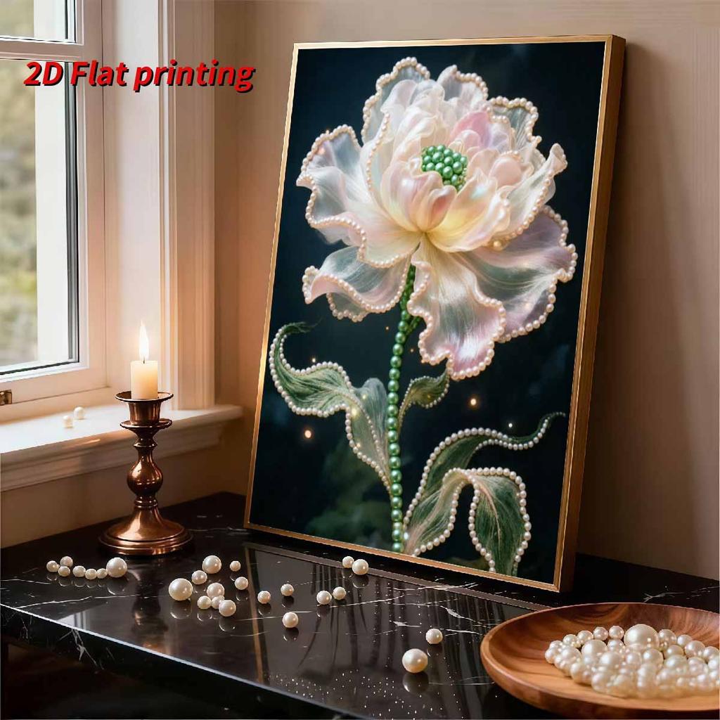 DIY Pearl Painting Set Beautiful Flowers Pattern Home Decoration Handmade Sticky Diamond Creative Canvas Pearl Art Painting Crafts Perfect Gift
