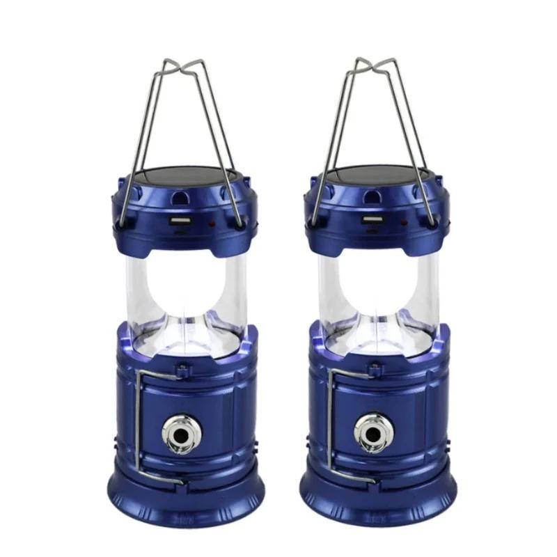 Solar Multifunctional Handheld Camping Lamp Tent Lamp LED Portable Flashlight Portable Waterproof Emergency Powered Work Light