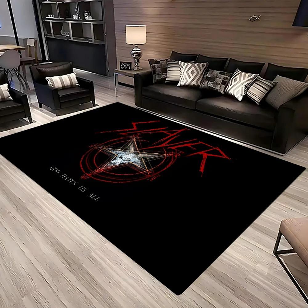 S-Slayer Heavy Metal Band Hallway Carpet Non-Slip Laundry Room Mat Laundry Decor Balcony Child Living Room Bedside Area Rugs