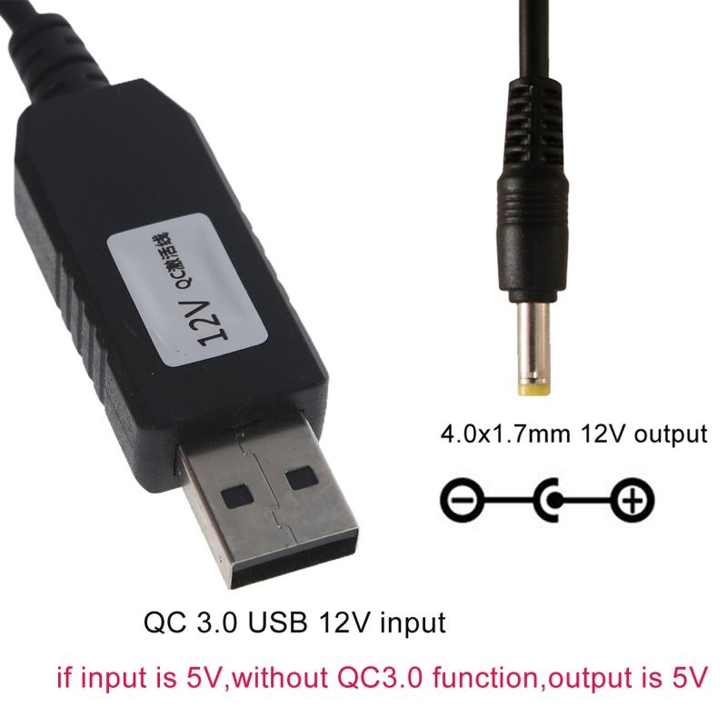 QC3.0 USB to 12V 1.5A 18W 5.5x2.5mm Step Up Line Converter Cable for WiFi Router Modem Table Lamp Speaker Fan 100CM