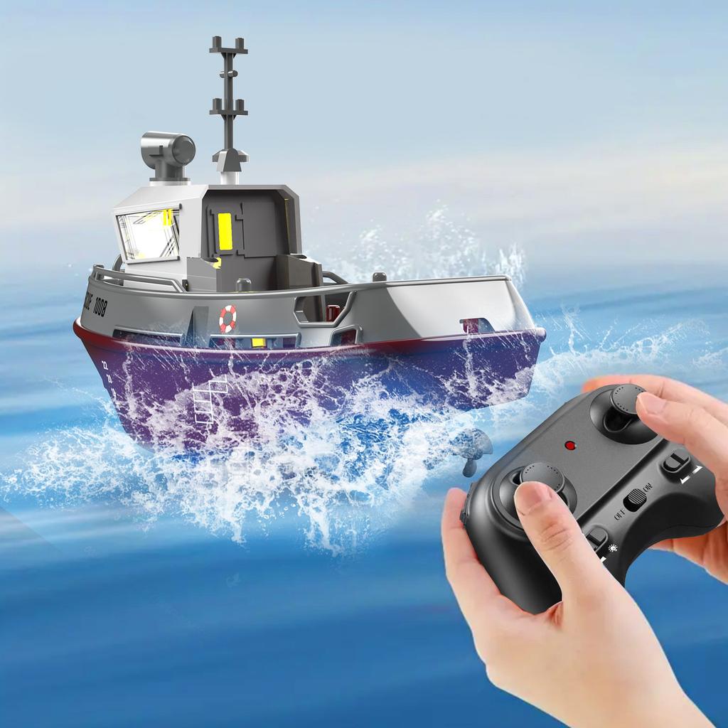 Remote Control Tug 2.4G Remote Control Ship Summer Charging Water Toy Simulation Remote Control Boat Model Rc