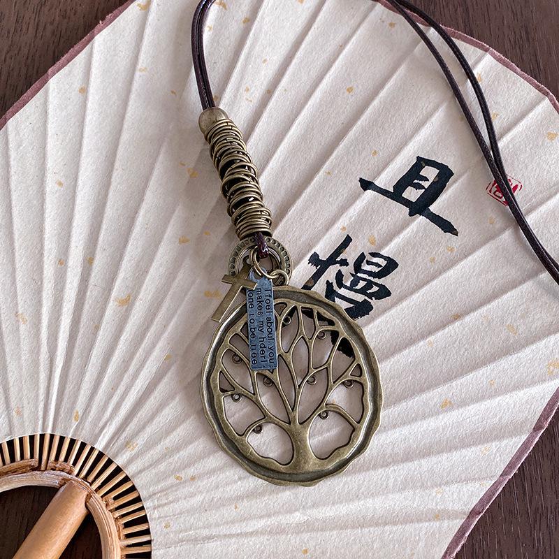 Bohemian Ceramiczny Naszyjnik: Vintage Etniczny Długi Łańcuszek do Swetra i Choker Zen