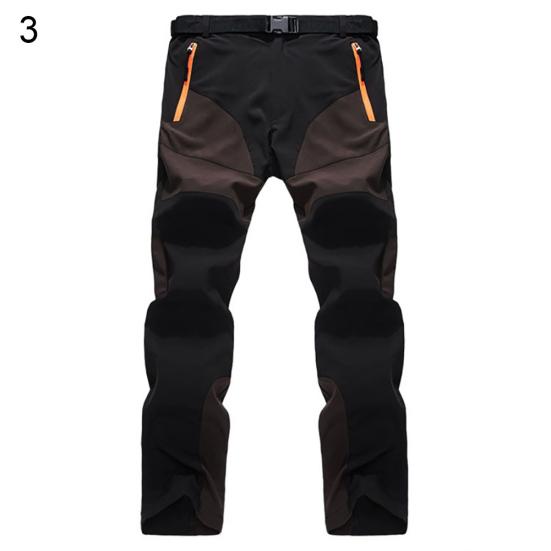Herren Farbblock Schnelltrocknend Reißverschluss Hose Outdoor Trekking Angeln Lange Hosen