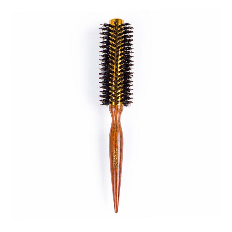 Pig hair solid wood inner buckle hairdressing pointed tail hair comb styling comb hair salon roller comb
