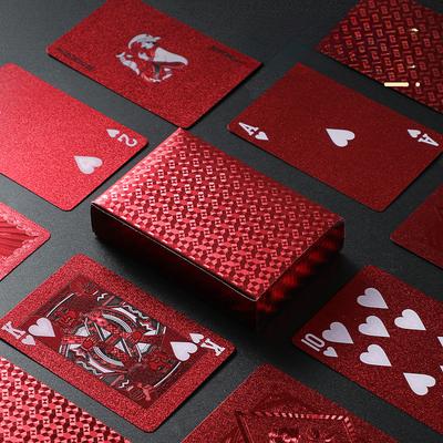 PVC Waterproof Anti Folding Thick Red Playing Cards Board Games for Family Outdoor Picnic Kill Time Entertainment Toys