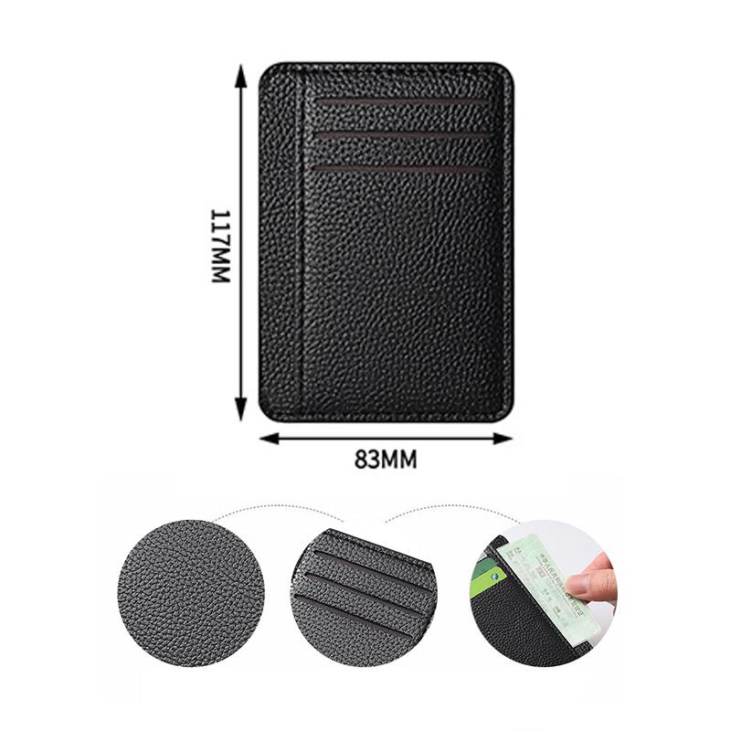Ultra Thin Pu Leather Credit Card Wallet Minimalist Front Pocket Card Holder for Men Women Multiple Slot Portable Cash Purse