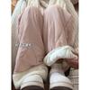 Pantaloni Larghi Foderati in Pile da Donna 2026 Invernali Morbidi Peluche Casual Vita Alta Vestibilità Larga