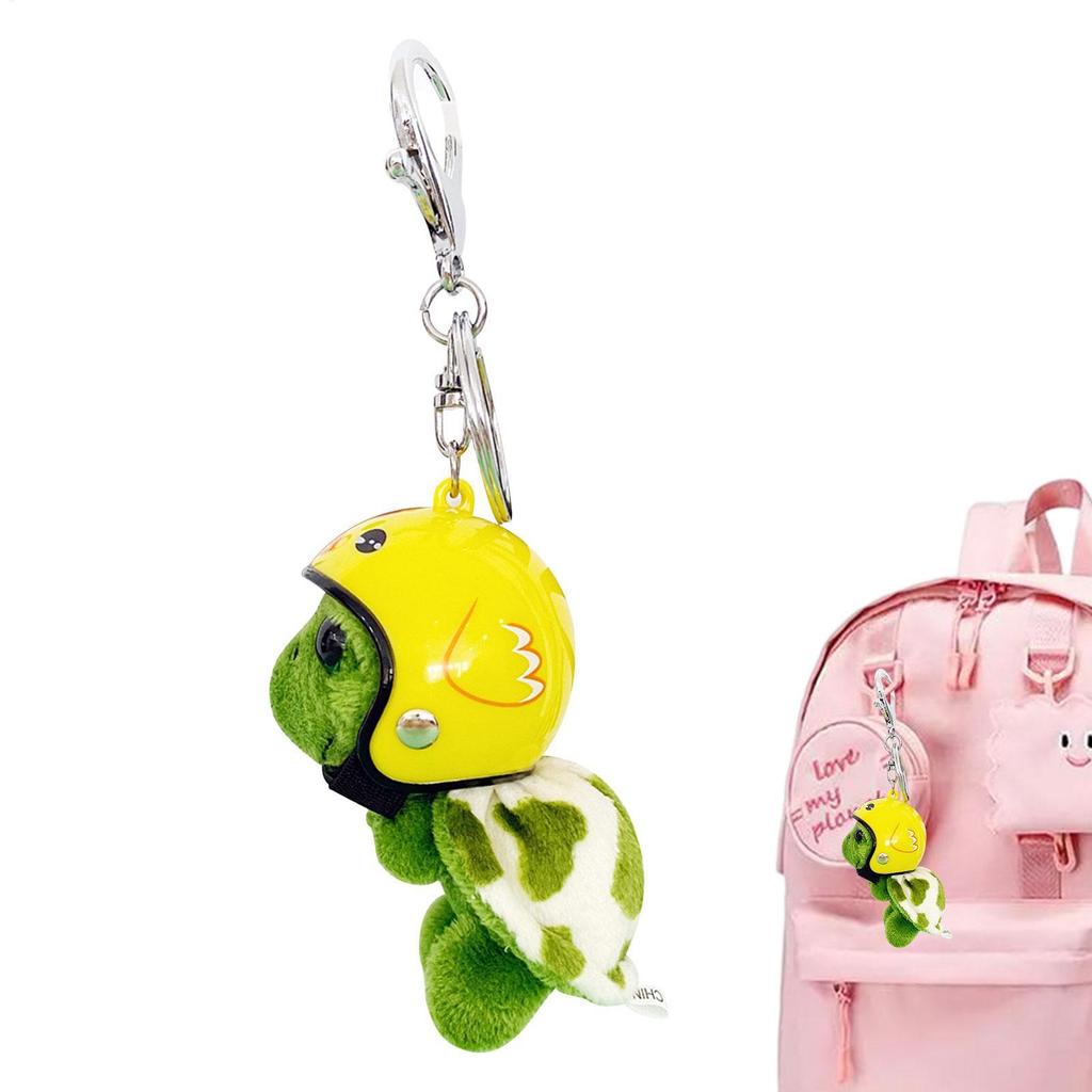 1pcs Kawaii Helmet Sea Turtle Keychain Cute Animal Plush Key Chain Mobile Phone Charm Car Bag Pendant Children Gifts