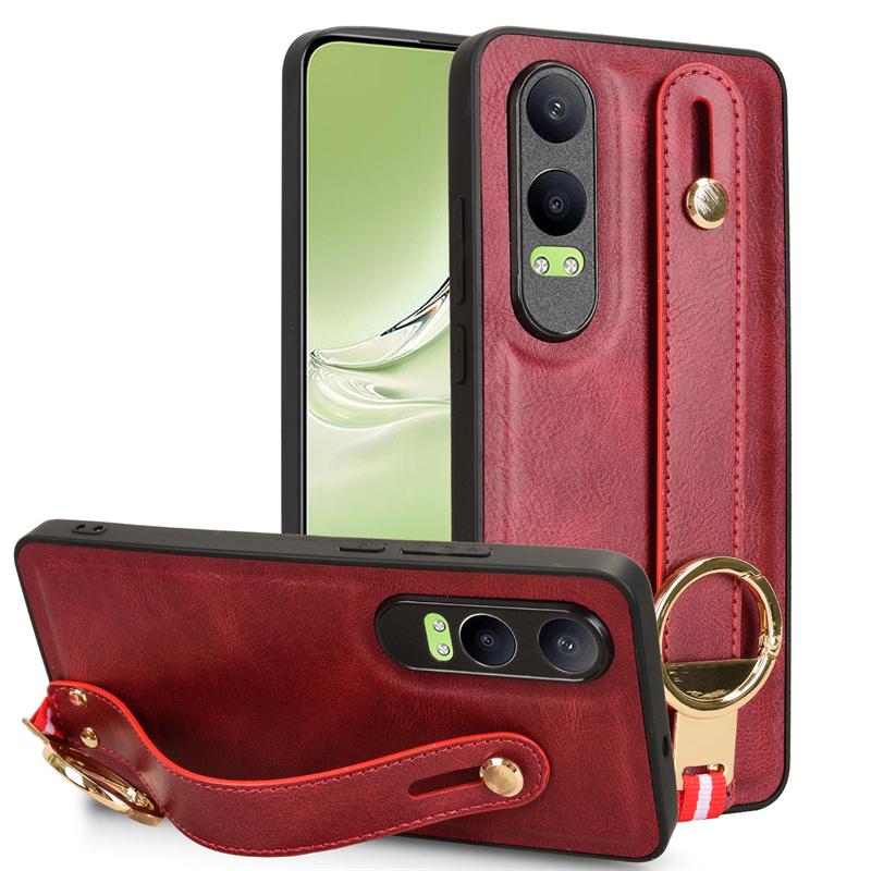 Luksusowa skórzana opaska na nadgarstek do etui OnePlus Nord CE 4 Lite 5G z otwieranym pierścieniem Ultracienkie etui ochronne odporne na wstrząsy