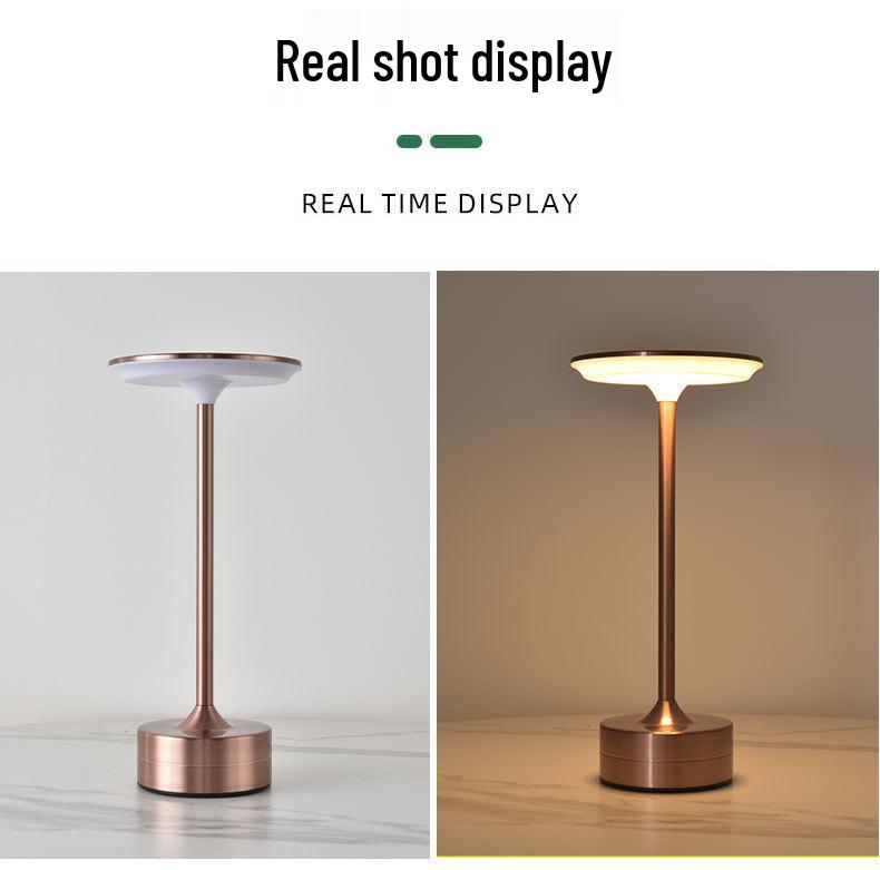 USB Rechargeable All-Aluminum Flying Saucer Table Lamp – Luxury Atmosphere Night Light