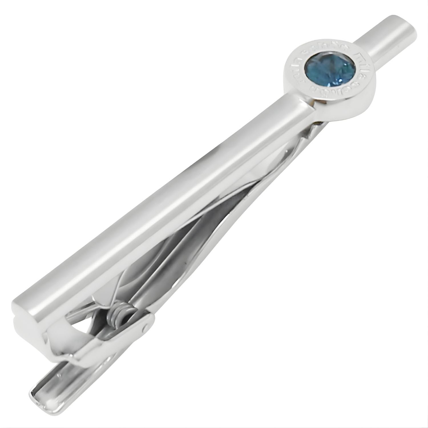 Mila Schon Blue Crystal Glass Tie ClipTie Bar MST5412
