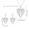 One Angel Wings Heart Pendant Necklace A Pair Of Angel Earrings Women'S Jewelry Christmas Gift