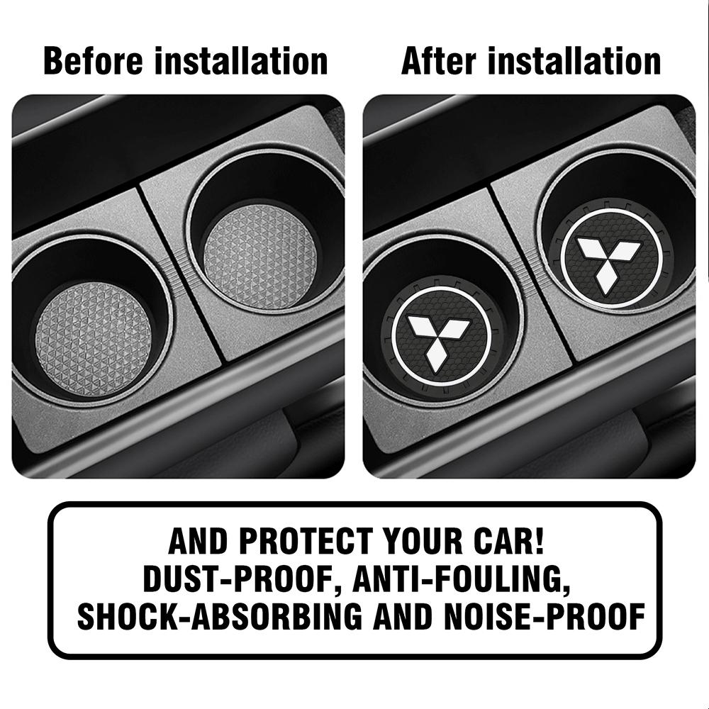 1/2PCS Car Water Cup Mats Silicone Silent Coasters Accessories For Mitsubishi Asx Lancer Outlander l200 Xpander Pajero 4 Montero SL8
