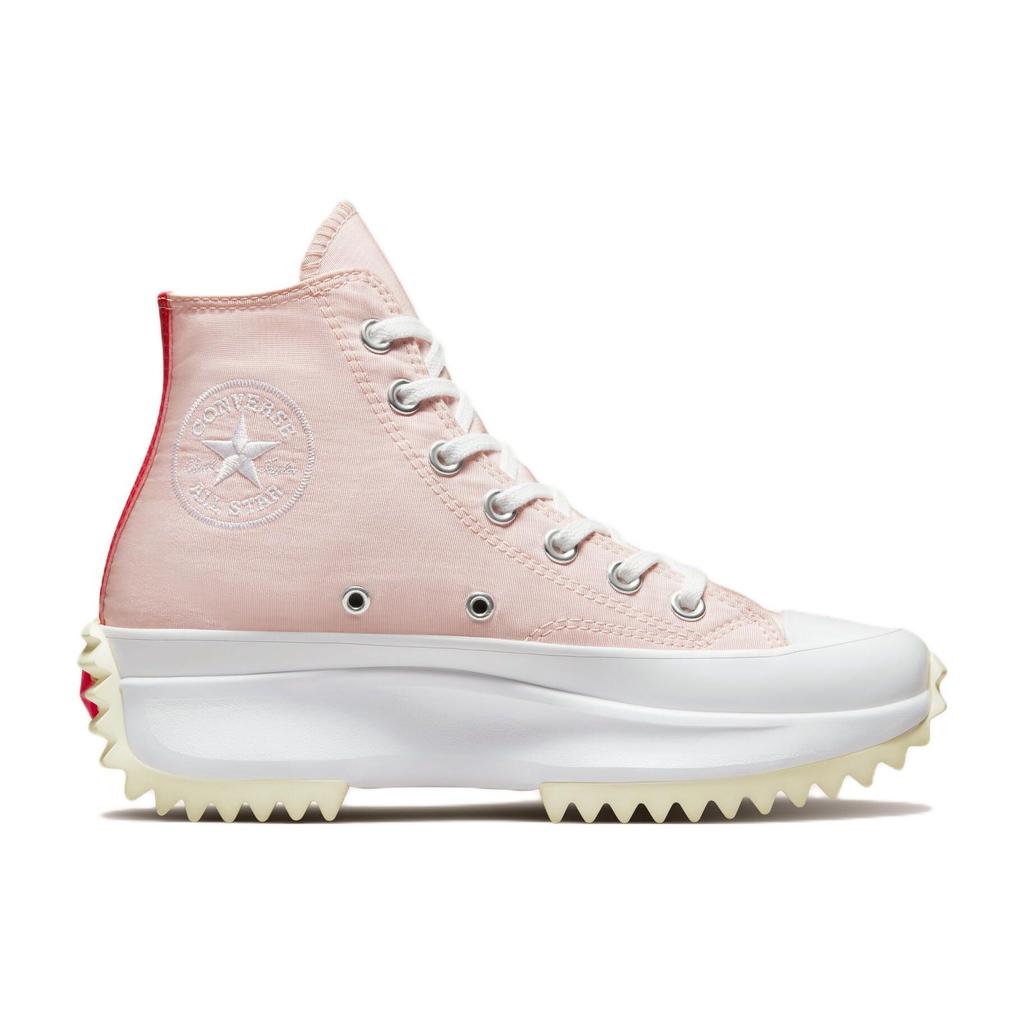 Converse Run Star Hike Platform Satin Comfortable Lightweight High-Top Canvas Shoes Unisex Sneakers Pink A00900C