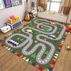 Cartoon Car Traffic Children's Carpet Playroom Baby Crawl Mat Home Decor Crystal Velvet Living Room Bedroom Floor Mat