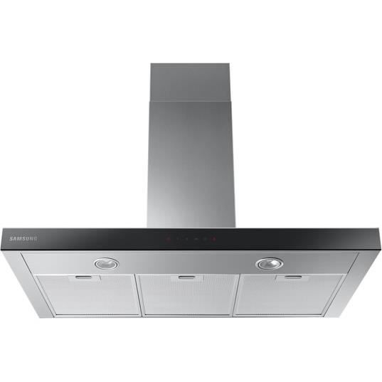 Hotte décorative - SAMSUNG - NK36C5070US - 90 cm - 689 m3/h - Inox &amp; verre noir