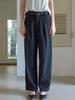 Elssibeui One-Tuck Wide Slacks_Black